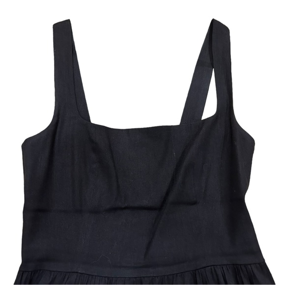 Stillwater Story Tank Mini Dress Linen Square Neck Corest Body Pockets - Picture 5 of 7